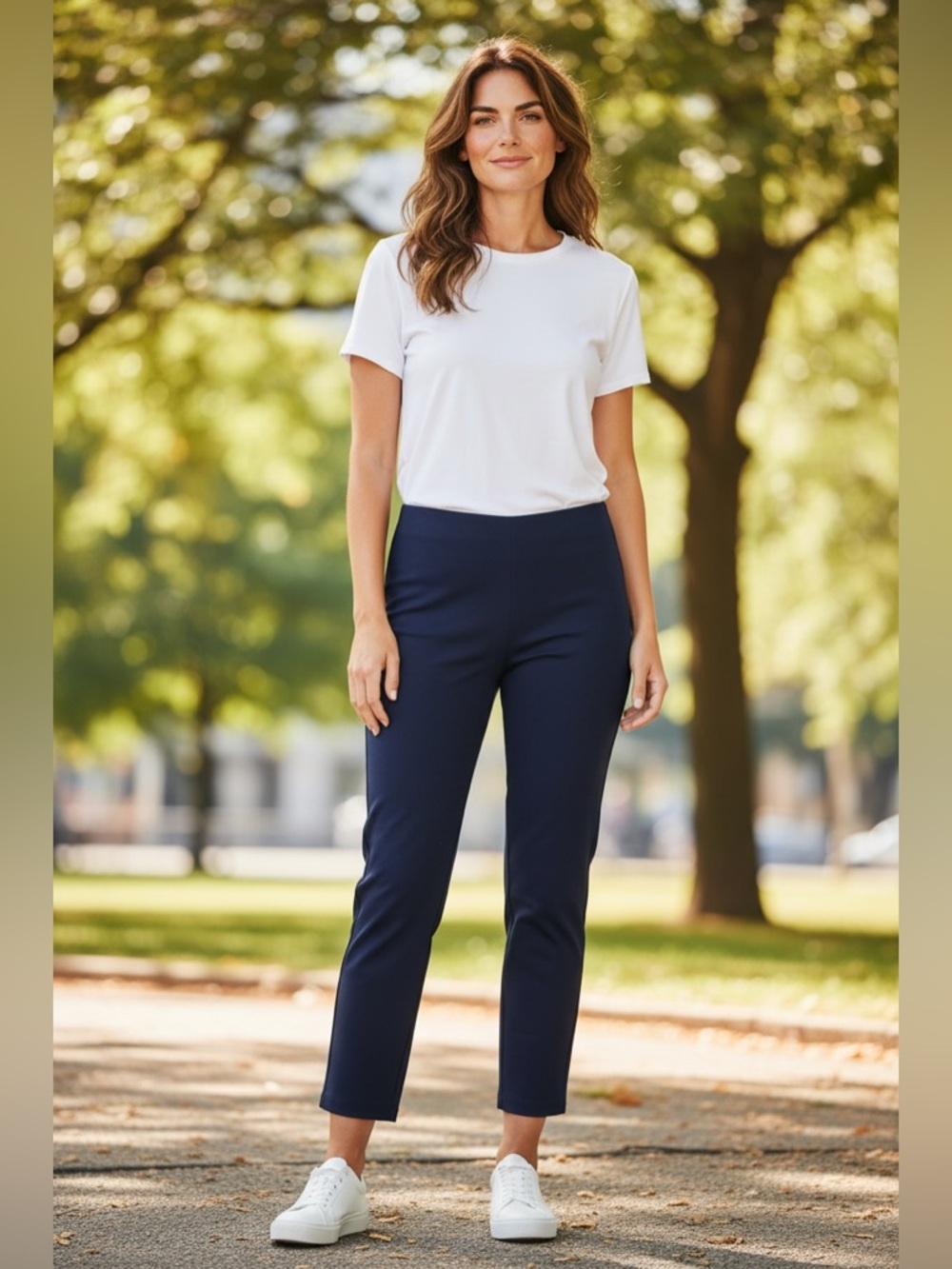 Michael Kors cropped pant in navy blue
